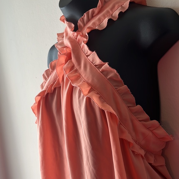 • J. Crew Peach Ruffle Top Blouse New Without Tags - Picture 4 of 10